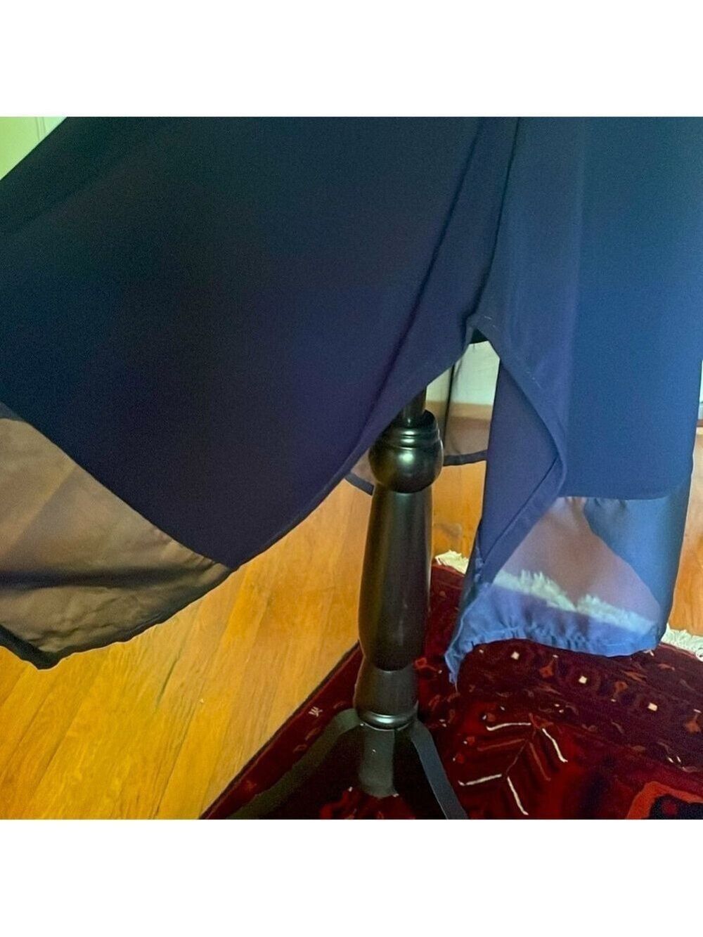 RARE Deep Blue Dress with Transparent Hem w/Stole from Legendary 🇨🇦 Designer! - Picture 9 of 13